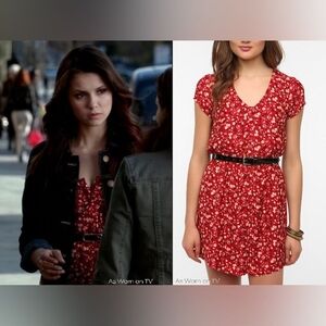 KIMCHI BLUE Sabrina Floral Red Dress ASO Elena Gilbert